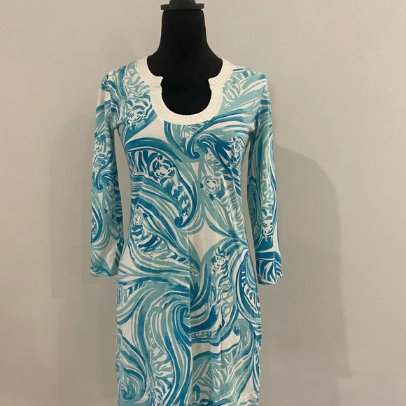 Lilly Pulitzer Marlina Dress Sea Ruffles Size XS Beach Worthy - Picture 2 of 9